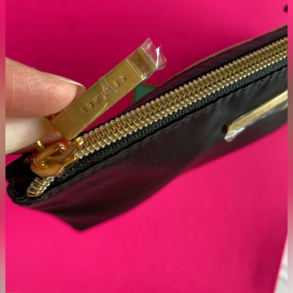 Kestrel Make Up Cosmetics Bag Pouch Travel Clutch Black Gold Zipper New - Picture 6 of 13